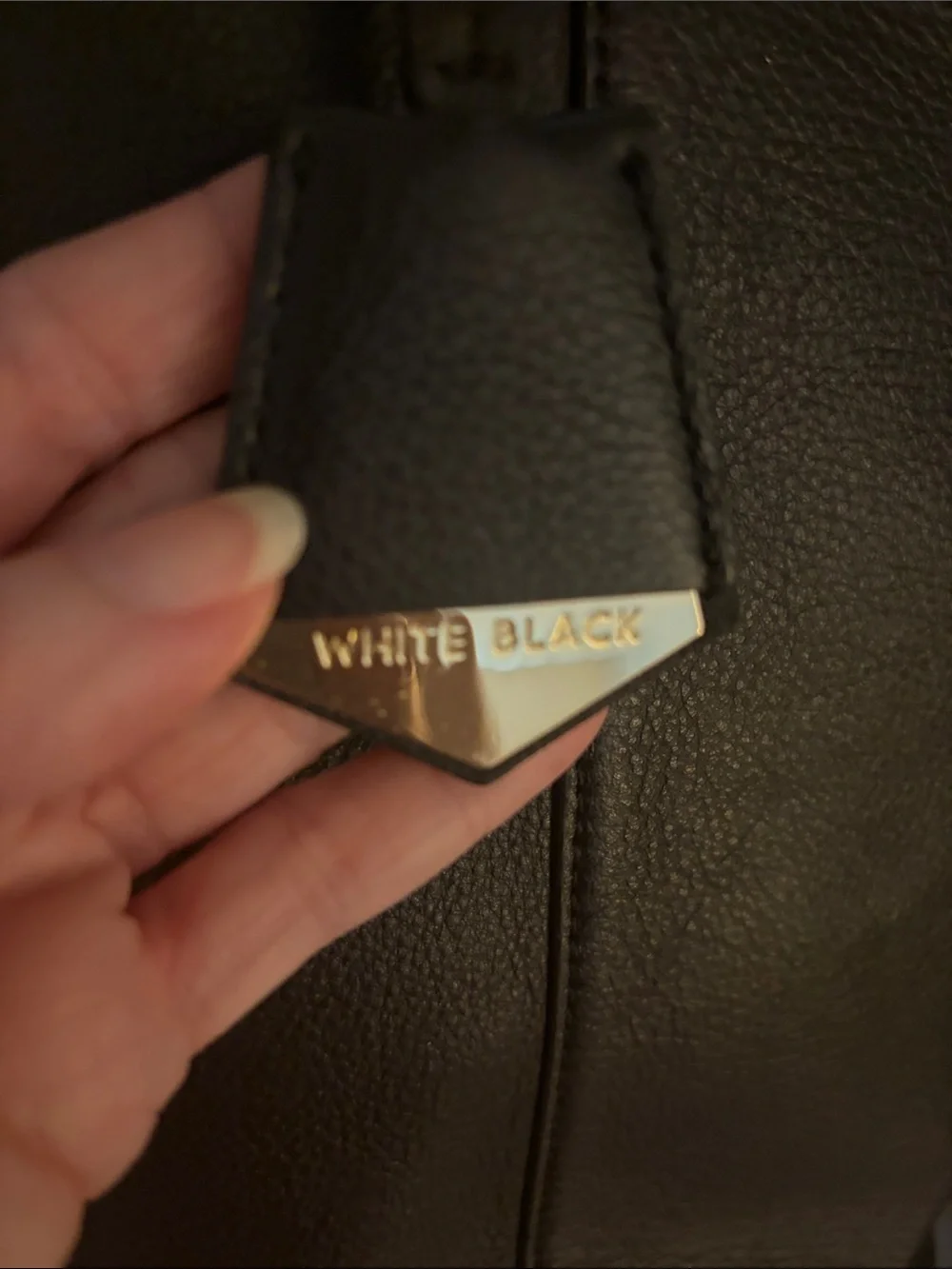 White House Black Market Black Leather Laptop Tote